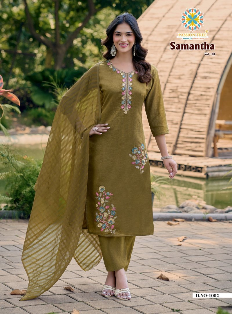 Samantha Vol 1 By Passion Tree Roman Kurti With Bottom Dupatta 